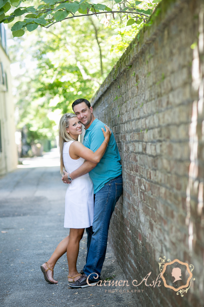 Charleston Engagement Photos|Brick Wall|Carmen Ash Photography